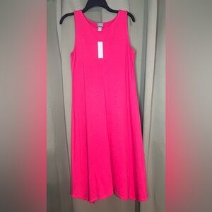 NWT Chico’s Sleeveless Shoshoni Dress with Tulip Hem Coral Fuchsia